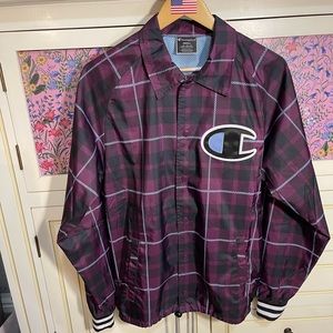Champion Windbreaker Jacket Purple and Black